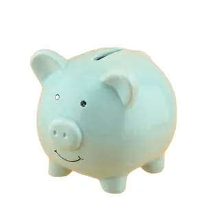 휴일 아이들을 위한 선전용 선물 돼지 저금통 세라믹 돼지 모양 돈 저축 상자 ATM 은행