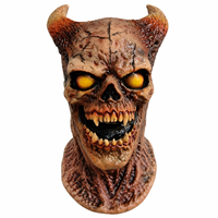 Masque de crâne de démon réaliste en latex, drôle, effrayant, accessoire de costume d'Halloween, accessoire de fête cosplay pour adulte, accessoires écologiques