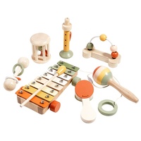 Montessori Musical Instrument Set Grasping Training Toy Wooden Musical Instrument Toys 5 & 7 Pcs Juguetes Music Educational Toys