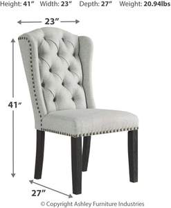 Silla de lino con respaldo tapizado para el comedor, asiento lateral de lino, tapizado, tradicional - Product Image 2