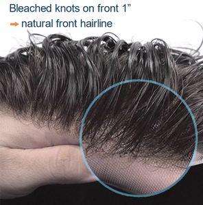 Prótesis Capilar Masculina de Encaje Suizo con Línea Frontal Natural, Sistema de Reemplazo de Cabello Humano Transpirable con Base de PU BIO Duradera, en Stock - Product Image 5