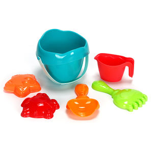 Grosir mainan pasir pantai plastik ember perjalanan kotak pasir mainan alat sekop dan cetakan pasir Set bermain untuk anak-anak - Product Image 4