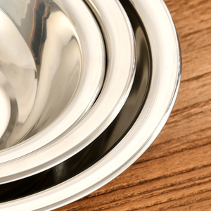 SFB98 806 Household Stainless Steel <b>Round</b> <b>Basin</b> Smooth Mirror Surface Rust‑Resistant Metal Bowl Washing Vegetables Marinating - Product Image 2