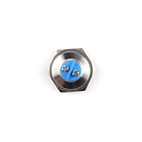 Borne de vis ronde plate 1no 2 Pin, verrouillage momentané en laiton Nickel 30mm IP65 interrupteur à bouton-poussoir basse tension 30mm