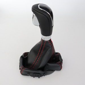 Ford Mondeo Gear <b>Shift</b> <b>Knob</b> Cover Black Leather Red Stitching Universal Fit - Product Image 2