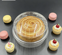 Conteneur en plastique transparent rond en PET pour sushis, pâtisseries, gâteaux, emballages à emporter