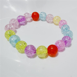 Colored Acrylic Bead Bracelet 10mm Single Layer Unisex Jewelry <b>Gift</b> - Product Image 5