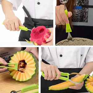 Ensemble de cuillères à fruits multifonctionnelles en acier inoxydable, très vendu, 3 en 1, gadget de cuisine pour couper les fruits - Product Image 6