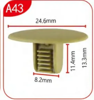 Rivets décoratifs A43 avec attaches en plastique pour pinces automobiles en nylon, compatibles avec VW