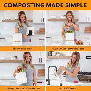 Poubelle de ferme en acier inoxydable pour la <span class=keywords><strong>cuisine</strong></span> et la salle de bain, bac à composter <span class=keywords><strong>bokashi</strong></span> - Product Image 3