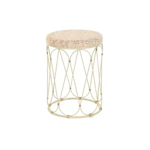 Tavolino in Rattan e Metallo con Finitura Naturale, Dimensioni 35x35x49cm - Product Image 1