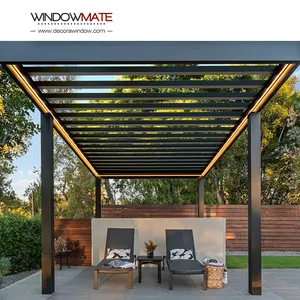 China luxury gazebo outdoor electric waterproof glass manual louver roof ideas bioclimatic pergola 5x5 and sunshine