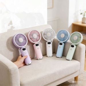 Nuevo Ventilador Portátil de Mano con Diseño de Dibujos Animados, Electrochapado, de Alta Velocidad, con Pantalla Digital, 10 Velocidades, 1800mAh - Product Image 1