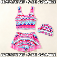 Ensemble de jeux de piscine pour enfants, maillot de bain deux pièces pour filles avec bonnet, imprimé dessin animé, séchage rapide, en soie de lait, équipement de parc aquatique