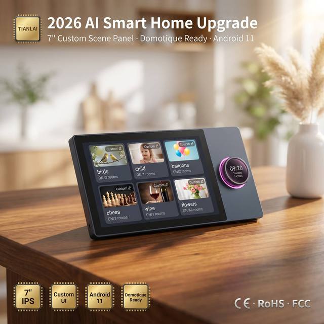TIANLAI 7 Inch AI Smart Home Electronics 2026 Domotique Android 11 Stability Trending Wellness Control Panel Wholesale