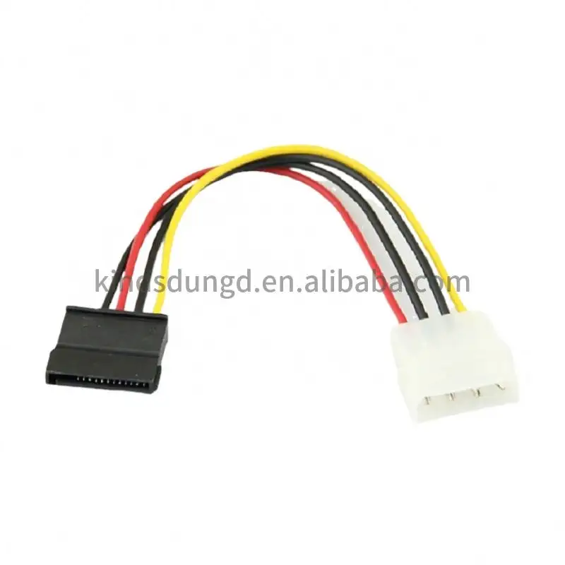 SATA Power Cable Splitter Mo-lex 4pin to Serial ATA 15pin x 2 Male Female Y Hard Drive Cables 15CM