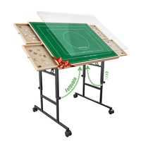 Table de puzzle réglable en hauteur avec 4 tiroirs, plateau de puzzle inclinable et pliable pour 1500 pièces avec couvercle transparent
