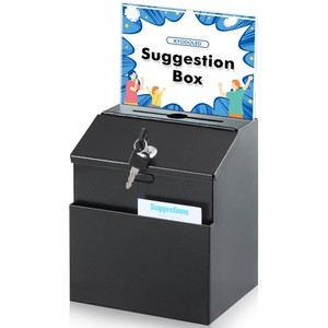 Boîte à suggestions en métal avec serrure, boîte à dons murale avec porte-clés, équipée d'un porte-panneau en acrylique - Product Image 1