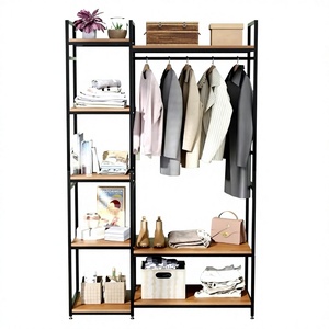 Metal <b>Clothing</b> <b>Rack</b> Standing Type 5-Tier Multifunctional Storage Holder Modern Wardrobe Organizer for Clothes and Accessories - Product Image 6