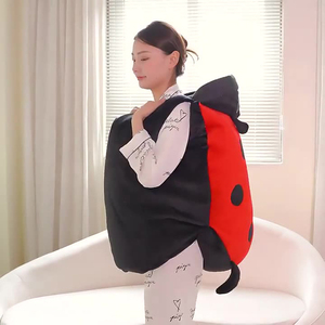 Wholesale Wearable Beetle <strong>Plush</strong> <strong>Toy</strong> Custom Big Size Ladybird <strong>Plush</strong> Throw Pillow Ladybug Shell Sleeping Bag PP Cotton Filling