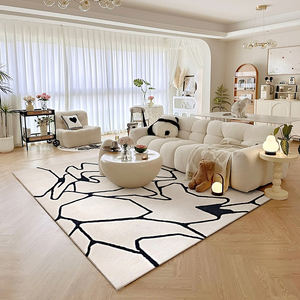 <span class=keywords><strong>Tapis</strong></span> en laine moderne simple <span class=keywords><strong>de</strong></span> conception italienne originale, noir et blanc, <span class=keywords><strong>grand</strong></span> <span class=keywords><strong>tapis</strong></span> <span class=keywords><strong>de</strong></span> salon avec motif abstrait - Product Image 2