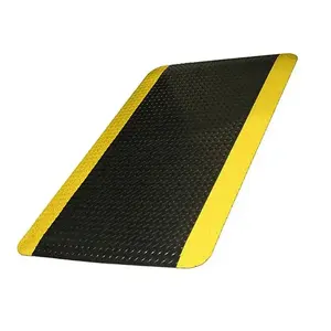 ESD Rubber Mat With PVC / EPDM Foam / Rubber Material Yellow And Black Antifatigue Mat