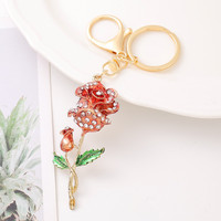 Roos sleutelhanger met strass steentjes, tasbedel, handtassen, kristallen strass roos bloem design tasbedel, handtassen, portemonnees, rugzakken