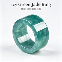 Bague pour homme en jadéite bleu glacial naturel, type A, bague en jade ciré pour homme et femme, bijoux en gros, cadeau