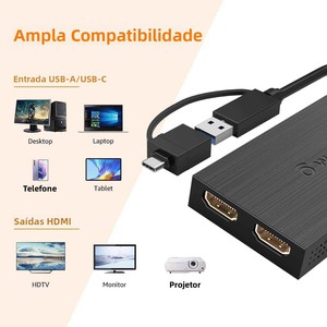 Hub USB 3.0 Tipo-C <span class=keywords><strong>di</strong></span> Alta Qualità per Adattatore HDTV con Doppio Display - Product Image 4