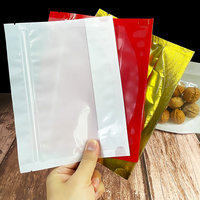 Sachet Doypack Transparent Doré et Rouge avec Fenêtre et Fermeture Éclair, Sacs en Plastique Ziplock pour Snacks, Petits Morceaux, Emballage Alimentaire