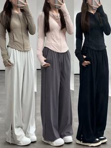 <span class=keywords><strong>Ensemble</strong></span> de vêtements de sport décontractés pour femmes, uni, manches longues, style <span class=keywords><strong>chic</strong></span> occidental, look jeune et tendance - Product Image 6