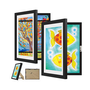 Cadres en bois A4 A3 pour enfants - Boîte de rangement ouvrable pour dessins d'enfants, idéale pour l'affichage d'art et de peinture (vente en gros) - Product Image 1