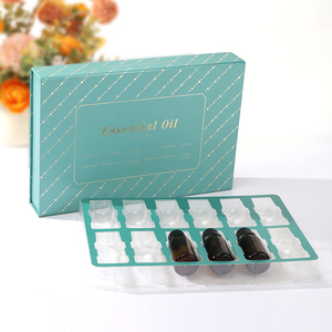 Peacock Blue Magnetic Paper Box Plastic Lined <b>Tray</b> Base for Cosmetics Gifts Skin Care Packaging - Product Image 3