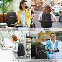 Sac à dos LOVEVOOK matelassé tendance pour femmes, grand format 15,6 pouces, idéal pour le travail, les voyages, l'école, avec port USB pour ordinateur portable