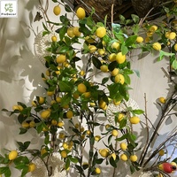Vente en gros de haute qualité 9 têtes branches de citronnier artificielles mousse baies tiges de fruits maison boutique Restaurant décoration de mariage