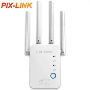 PIX-LINK WiFi extender segnale Booster 2.4G Wireless wi-fi ripetitore 300Mbps 4 Antenna a lungo raggio per la casa con porta Ethernet