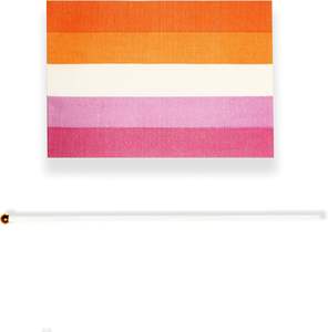 Venta al por mayor personalizado orgullo lésbico mano bandera decoraciones LGBT Les mano pequeña puesta de sol lesbiana orgullo mes Mini banderas en palo - Product Image 2