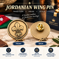 Insigne de parachutiste armé jordanien 3D, épinglette en métal plaqué or pour ailes de saut en chute libre, rare, Jordanie Armée Aéroportée
