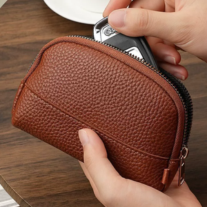 <b>Vintage</b> Hot-selling PU Leather Zippercoin Bags Pouch Exquisite <b>Key</b> Pouch Mini Handheld Card Holder Durable Car <b>Key</b> Holder - Product Image 3