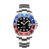 Montre de sport automatique mécanique CORGEUT pour homme, étanche 10 ATM, style professionnel, en acier inoxydable saphir, modèle Peacock SL3032 GMT