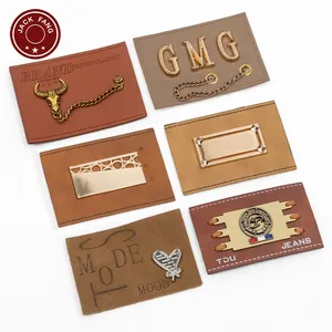 Custom Luxury Leather Tag Brand Logo Embossed Fashion Brand Pu Leather Label Manufacturers For Clothing Brand