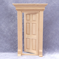 Maison de poupée 1:12, mini meuble, modèle, décoration de porte et fenêtre, bois massif, colonne blanche, tête plate, 6 grilles