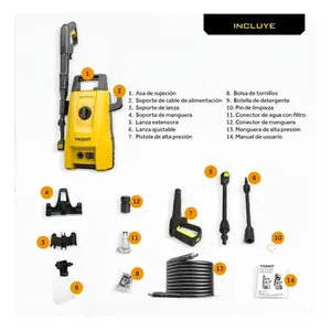 Hidrolavadora Eléctrica de 1200w y 1600 Psi, Alta Presión, Color Amarillo, 60hz - Product Image 3