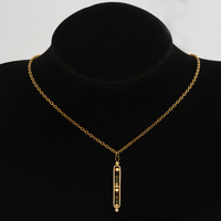 Nouveau Collier Pendentif en Pierres Perlées Style Luxe Léger Citrine Aventurine Verte Chaîne Bambou Design Sportif Longueur Clavicule