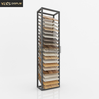 Présentoir vertical moderne et écologique pour échantillons de carreaux, présentoir multi-niveaux pour dalles de pierre et revêtements de sol en bois pour salle d'exposition