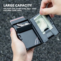 Dompet Popup Minimalis Desain Baru Casekey, Penyimpanan Besar, Pelindung RFID, Tempat Kartu Kredit Pintar Dengan Penjepit Uang di Dalam