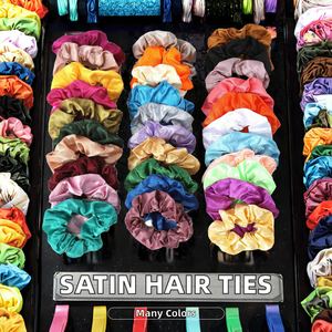 Hot Selling Groothandel Elastische Haarbanden Scrunchies Effen Kleur Satijn Stof Haarbanden Voor Vrouwen - Product Image 2