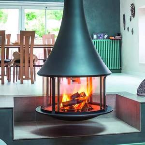 Cheminée suspendue, poêle à bois <span class=keywords><strong>suspendu</strong></span> en acier avec grand vitrage, chauffage intérieur - Product Image 6