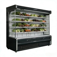 Réfrigérateur commercial en vente chaude, vitrine réfrigérée pour boissons, légumes, viande, fruits, supermarché
