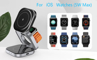 Station de charge rapide 15W pliable 3 en 1 de qualité supérieure AFY Factory, nouvelle tendance, pour smartphone, montre et écouteurs sans fil.